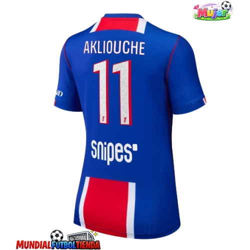 Camiseta Paris Saint-Germain Maghnes Akliouche #11 Primera Equipación Replica 2026-27 para mujer mangas cortas